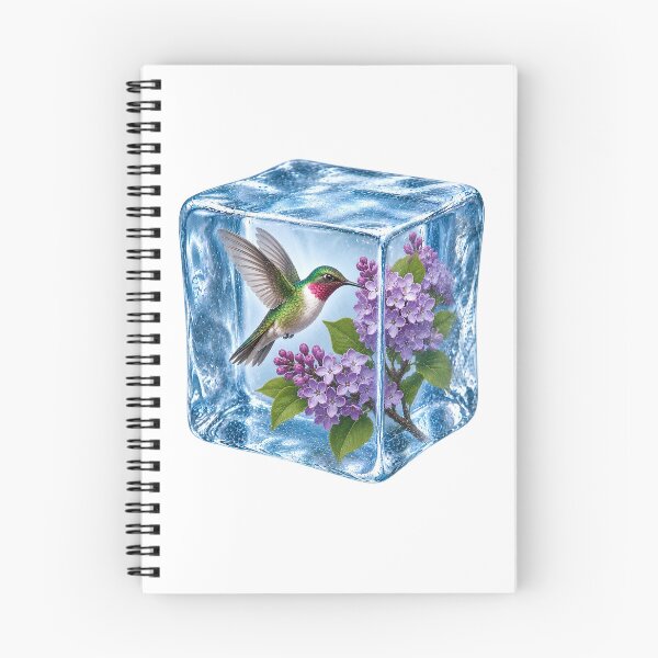 Item preview, Hummingbird in Ice Cube with Lilac Flowers designed and sold by MichalHau.