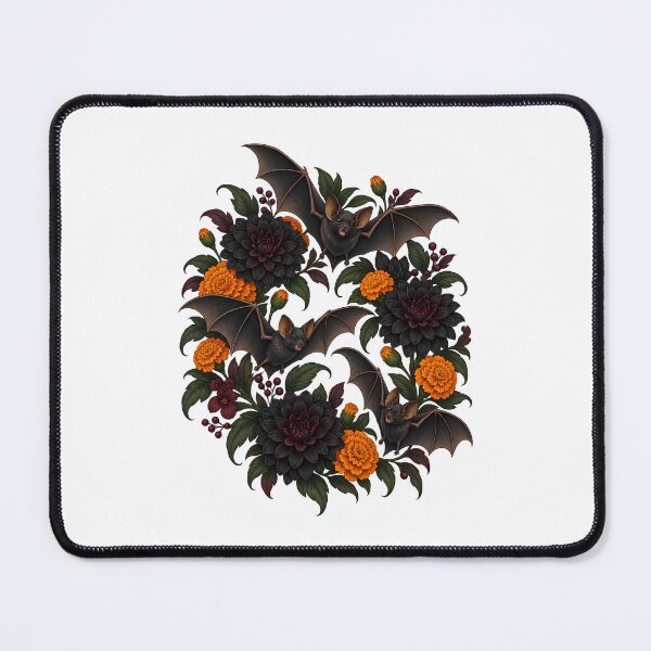 Item preview, Gothic Bats Black Dahlia Marigold Halloween Botanical designed and sold by Artmares.
