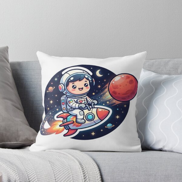 Item preview, Cute Astronaut Riding Rocket to Mars Sticker designed and sold by marwa-world.