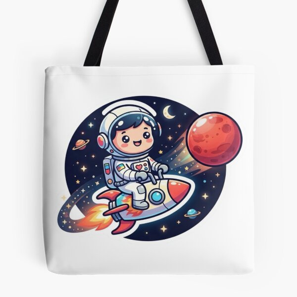 Item preview, Cute Astronaut Riding Rocket to Mars Sticker designed and sold by marwa-world.