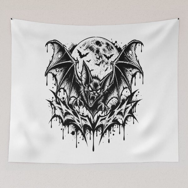 Item preview, Scary Vampire Bat Full Moon Gothic Halloween Horror Graphic designed and sold by shemodas.