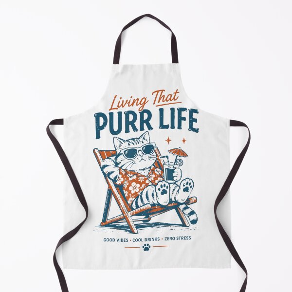Item preview, Living That Purr Life Funny Cat Vacation designed and sold by TadeoNivar.