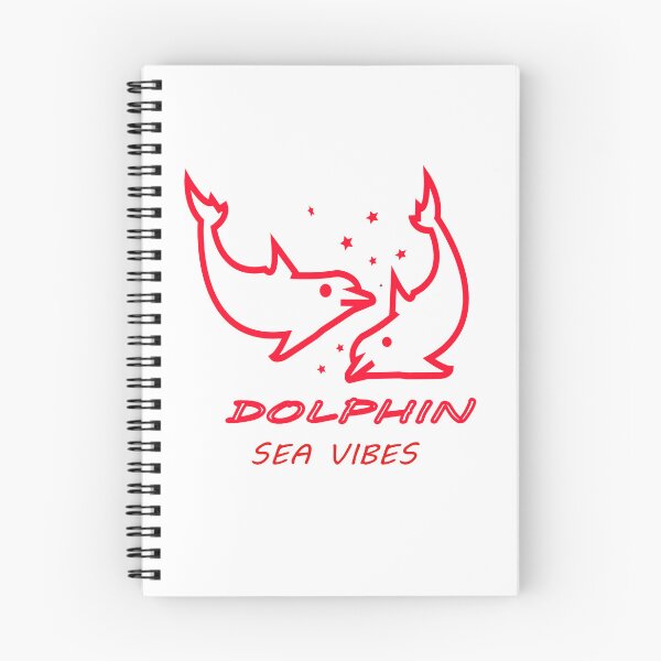 Item preview, Playful Red Dolphins Silhouette Vector with "Dolphin Sea Vibes" Typography designed and sold by Carftora786.