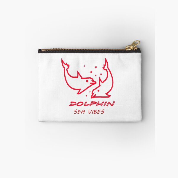 Item preview, Playful Red Dolphins Silhouette Vector with "Dolphin Sea Vibes" Typography designed and sold by Carftora786.