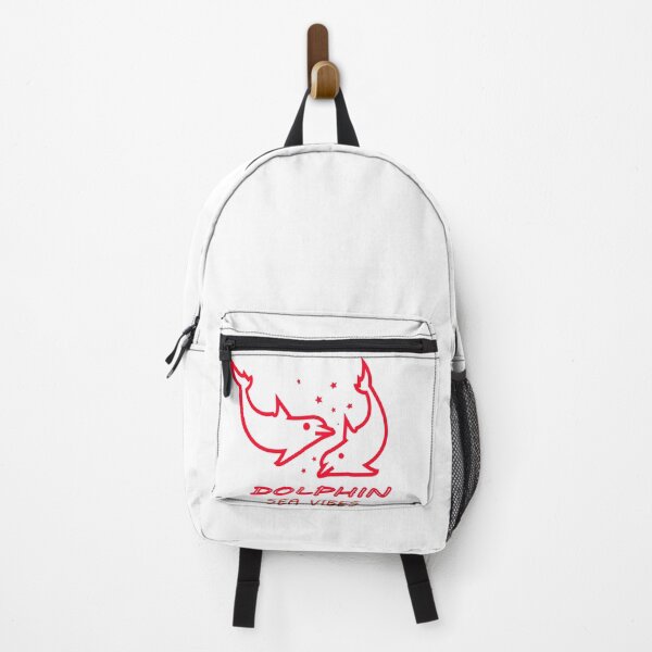 Item preview, Playful Red Dolphins Silhouette Vector with "Dolphin Sea Vibes" Typography designed and sold by Carftora786.