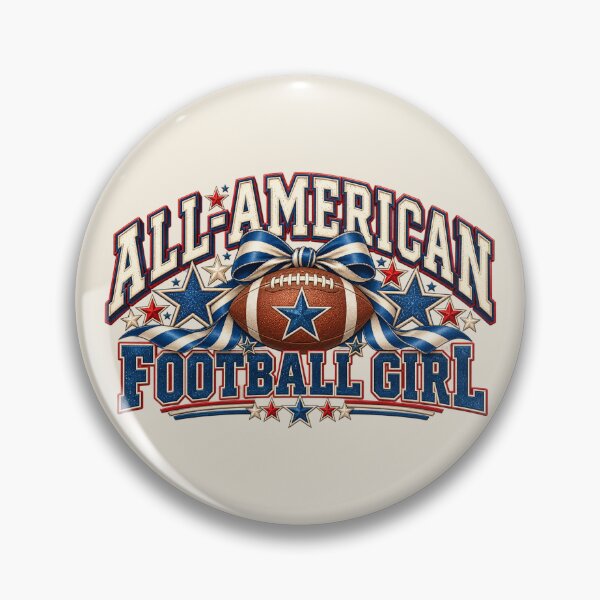 Item preview, All-American Football Girl – Retro Game Day Football designed and sold by SnugbugStudios.
