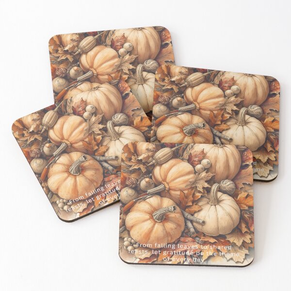 Item preview, Harvest of Gratitude – Autumn Pumpkins and Falling Leaves of Thanksgiving designed and sold by VibranPalette.