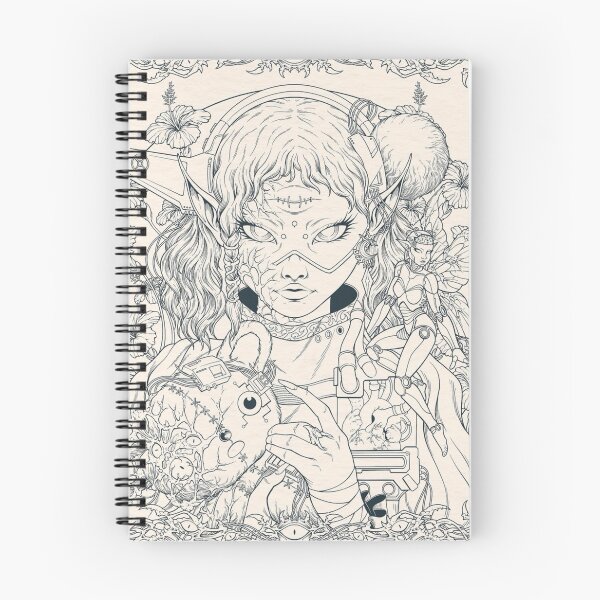 Item preview, Cyber Fairy Line Art Fantasy Theme designed and sold by Adronia.