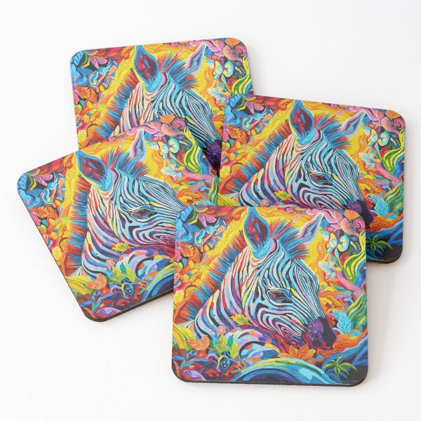 Item preview, Zavannah | Colourful Zebra Acrylic Painting designed and sold by RavenFosterArt.