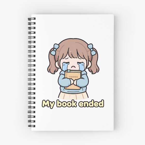 Item preview, My Book Ended - Cute Girl Crying Hugging Book - Emotional Book Lover Gift - Bookish Sad Sticker designed and sold by Cozy Book Club.