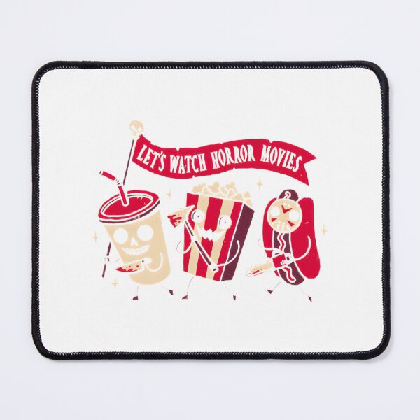 Item preview, Lets Watch Horror Movies Creepy Cute Movie Snack Illustration designed and sold by strawberry trampoline.