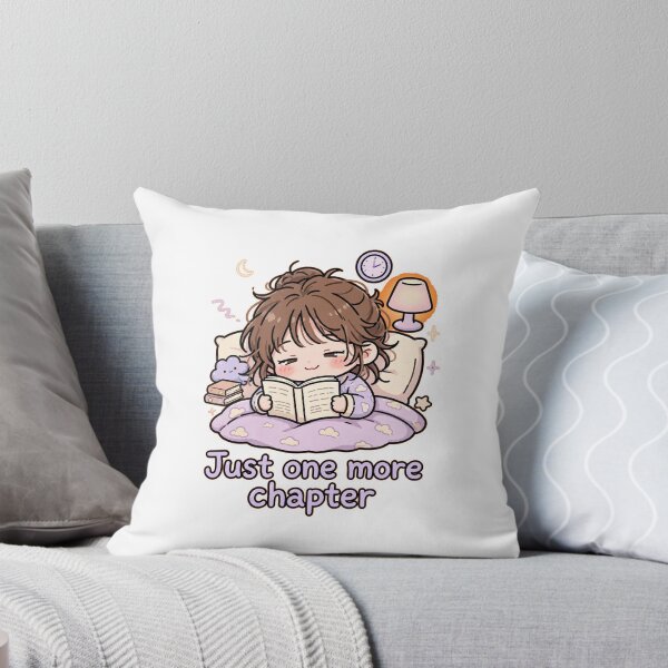 Item preview, Just One More Chapter - Cute Girl Reading at 2AM - Funny Late Night Book Lover Gift - Bookish Sticker designed and sold by Cozy Book Club.