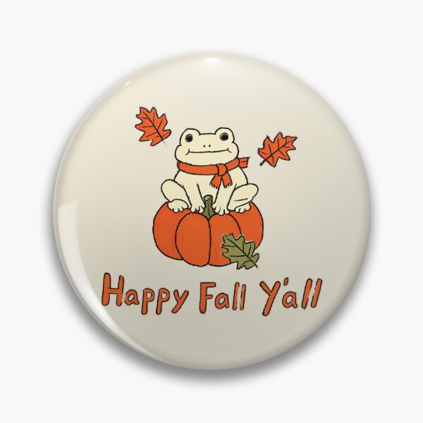 Item preview, Happy Fall Y'all Frog on Pumpkin designed and sold by andromeda-redd.