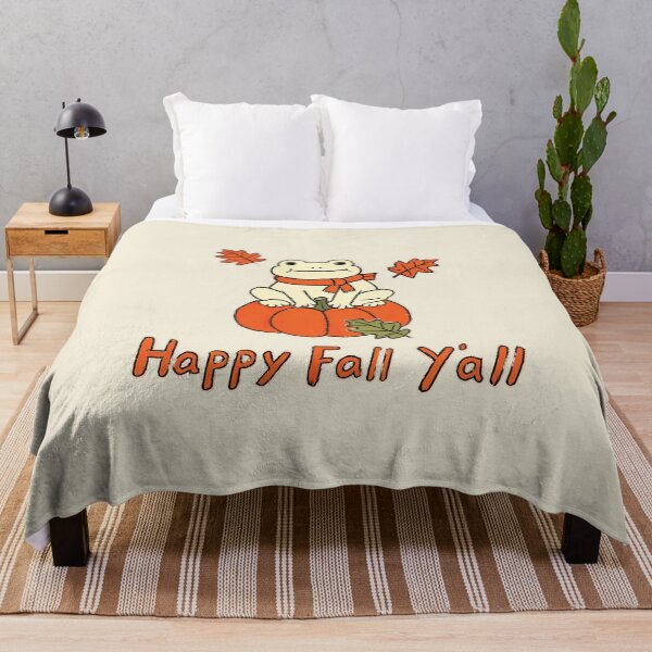 Item preview, Happy Fall Y'all Frog on Pumpkin designed and sold by andromeda-redd.