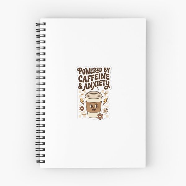 Item preview, Powered By Caffeine And Anxiety - Retro Coffee Lover Sticker designed and sold by PrintasticJC.