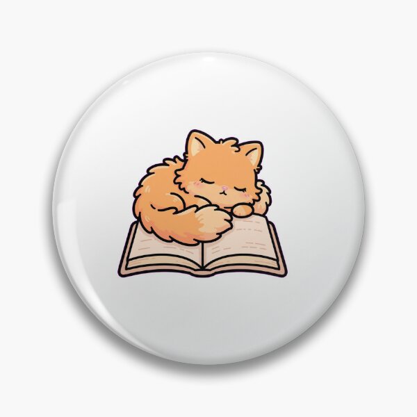 Item preview, Cat Sleeping on Book - Cute Orange Cat Napping on Book - Cozy Cat Book Lover Gift - Bookish Cat Sticker designed and sold by Cozy Book Club.