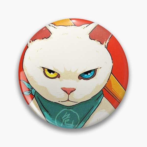 Item preview, Samurai White Cat with Katana – Cool Anime Cat Art designed and sold by chiwuls.