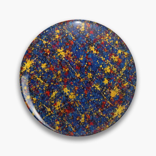Item preview, Cosmic Gold and Blue Splatter Action Abstract Art designed and sold by THE SPLATTERED HAUS BY SAGE BANKS.