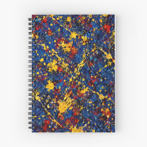 Item preview, Cosmic Gold and Blue Splatter Action Abstract Art designed and sold by THE SPLATTERED HAUS BY SAGE BANKS.