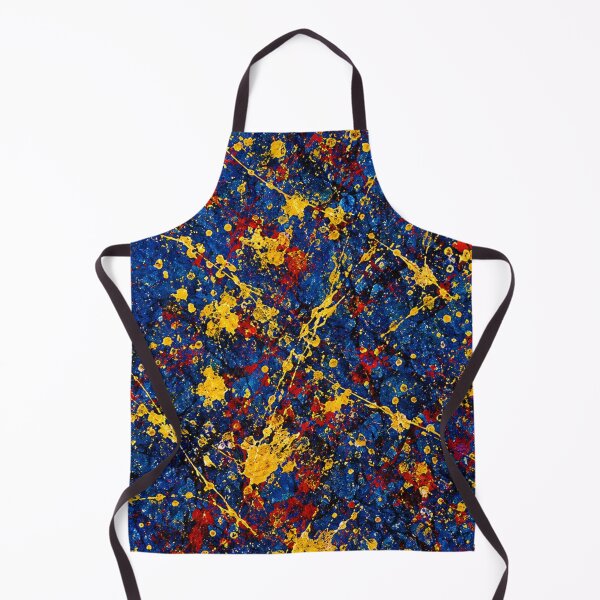 Item preview, Cosmic Gold and Blue Splatter Action Abstract Art designed and sold by THE SPLATTERED HAUS BY SAGE BANKS.