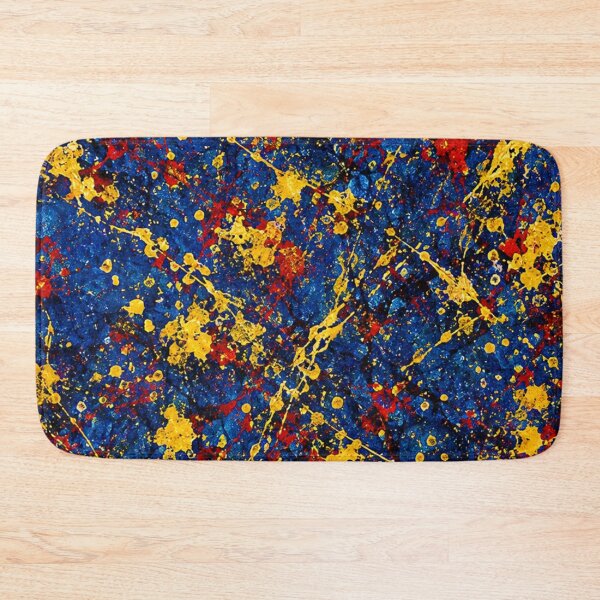 Item preview, Cosmic Gold and Blue Splatter Action Abstract Art designed and sold by THE SPLATTERED HAUS BY SAGE BANKS.