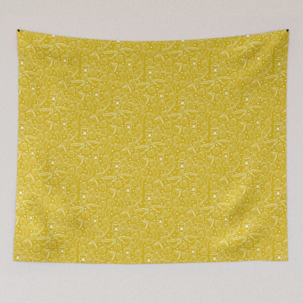 Item preview, Yellow Autumnal Cosy Repeat Print Fall designed and sold by ClarissaDoodles.