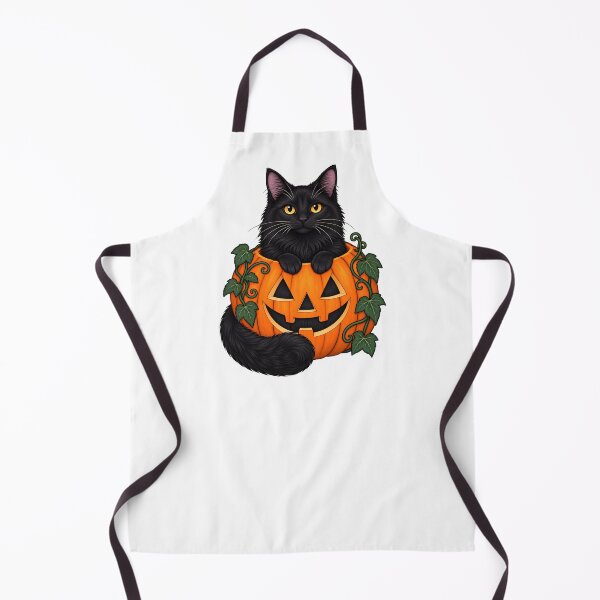 Item preview, Black Cat Jack O Lantern Halloween Illustration designed and sold by Artmares.