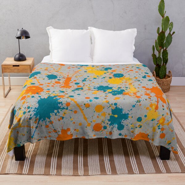 Item preview, Teal and Orange Splatter Action Abstract Art designed and sold by THE SPLATTERED HAUS BY SAGE BANKS.