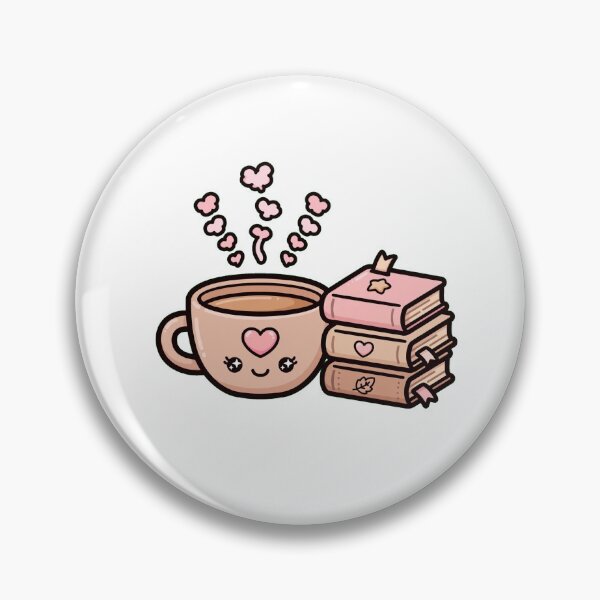 Item preview, Coffee and Books - Cute Coffee Cup and Book Stack with Hearts - Cozy Book Lover Gift - Bookish Coffee Sticker designed and sold by Cozy Book Club.