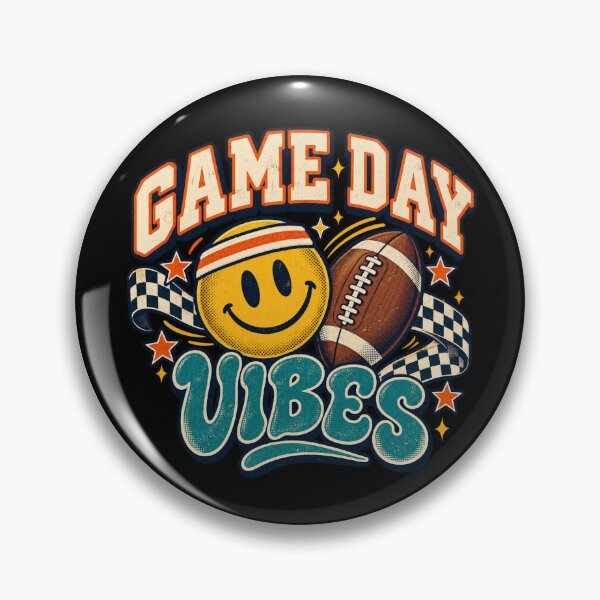 Item preview, Game day vibes checkerboard football designed and sold by Side Quest Co..