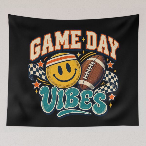 Item preview, Game day vibes checkerboard football designed and sold by Side Quest Co..