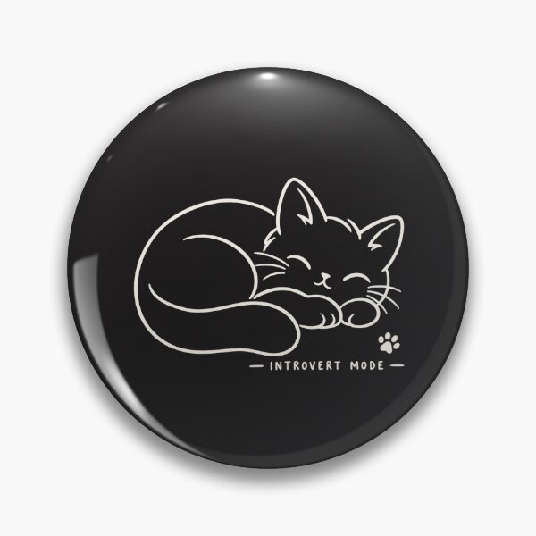 Item preview, Sleeping Cat Line Art with Introvert Mode Typography designed and sold by MetaModel Editions.