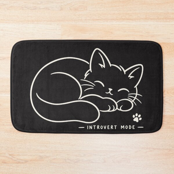 Item preview, Sleeping Cat Line Art with Introvert Mode Typography designed and sold by MetaModel Editions.