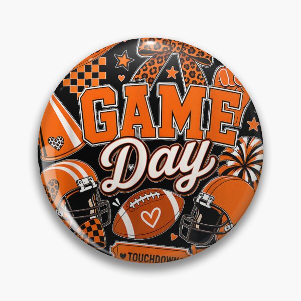 Item preview, Game Day Football Season Black & Orange Cheer designed and sold by EricCotanori.