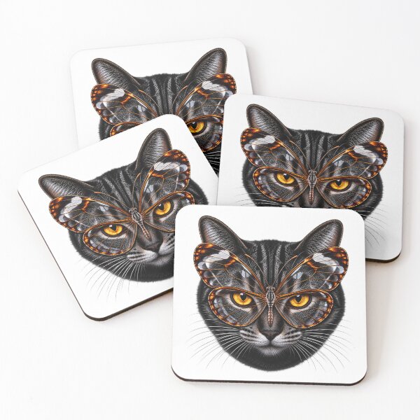 Item preview, Glasswing Butterfly Cat With Golden Eyes designed and sold by Kimberly Palmer.