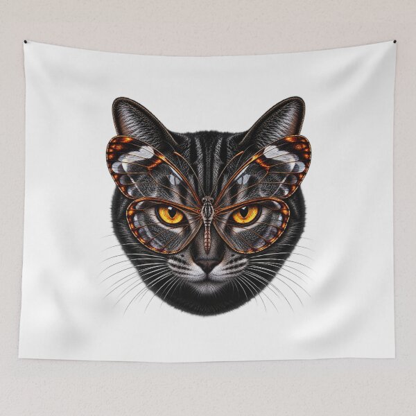 Item preview, Glasswing Butterfly Cat With Golden Eyes designed and sold by Kimberly Palmer.