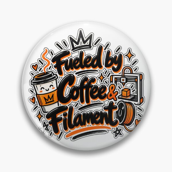 Item preview, Fueled by Coffee & Filament – Funny 3D Printing Maker Sticker designed and sold by Hancover.