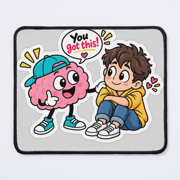 Item preview, Cute Brain Motivation - You Got This Sticker designed and sold by NovaToons.