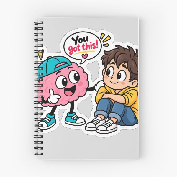 Item preview, Cute Brain Motivation - You Got This Sticker designed and sold by NovaToons.