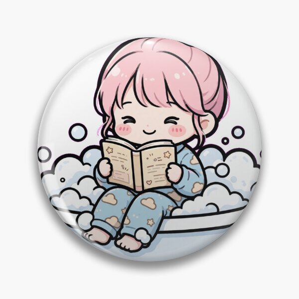 Item preview, Reading in Bathtub - Cute Girl Reading in Bath with Bubbles - Self Care Book Lover Gift - Cozy Bookish Sticker designed and sold by Cozy Book Club.