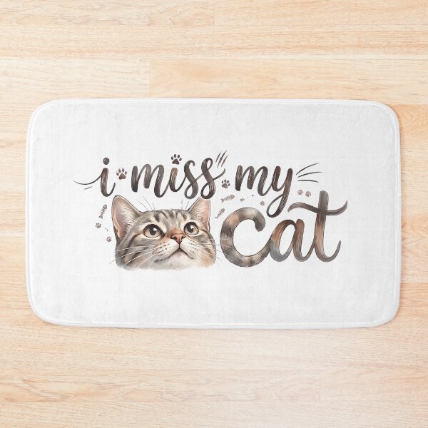 Item preview, I Miss My Cat Watercolor Tabby Memorial designed and sold by Retro Whiskers.
