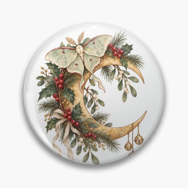 Item preview, Yule Moon and Holly Winter Solstice Witch designed and sold by DreamelleStudio.