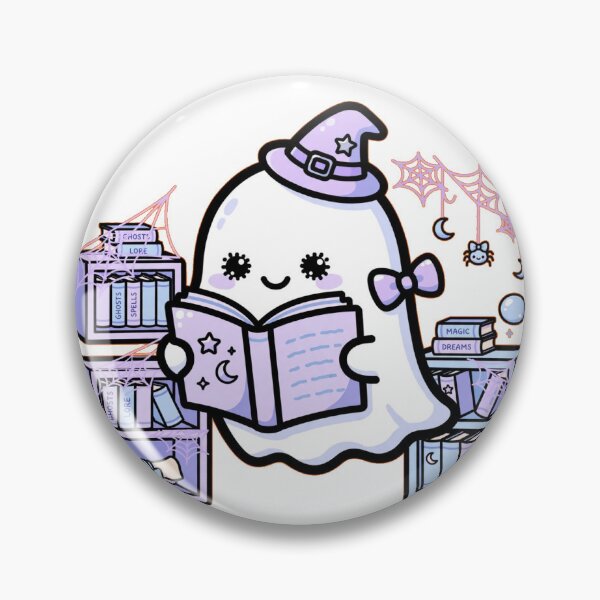 Item preview, Ghost Reading in Haunted Library - Cute Spooky Ghost Book Lover Gift - Halloween Bookish Sticker designed and sold by Cozy Book Club.