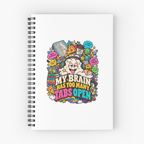Item preview, My Brain Has Too Many Tabs Open – Funny Overthinking Brain Retro designed and sold by NarpLTD.