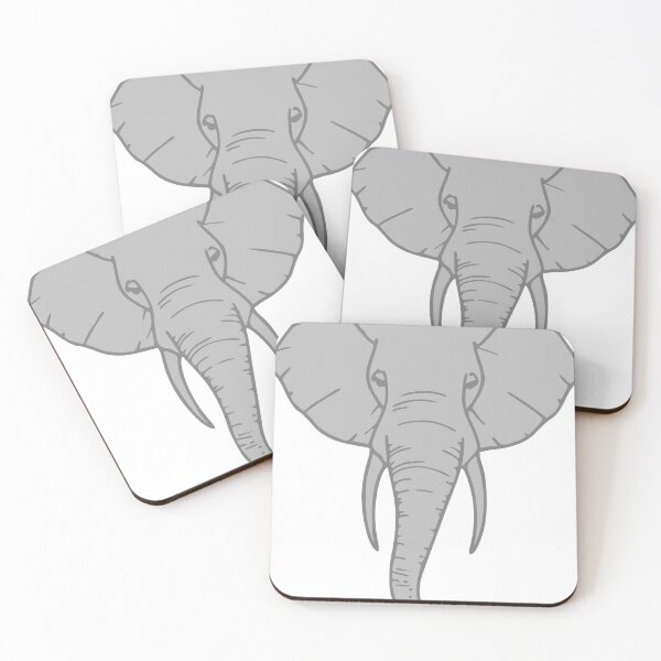 Item preview, Grey Elephant Head Illustration designed and sold by AmbientArtCo.