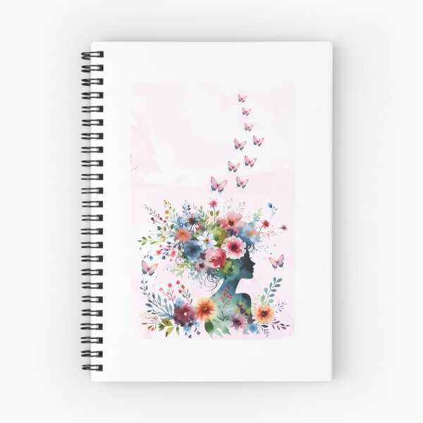 Item preview, Watercolor Floral Woman Butterfly Art designed and sold by Luckyword.
