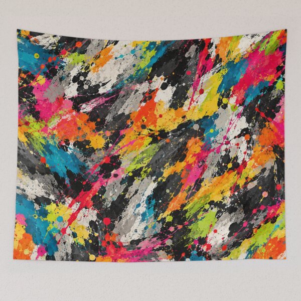 Item preview, Neon Brushstroke Chaos Action Abstract Art designed and sold by THE SPLATTERED HAUS BY SAGE BANKS.