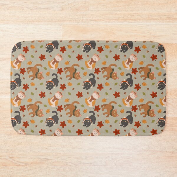 Item preview, Seamless Cozy Fall Cat Pattern designed and sold by Bright Wild Design.
