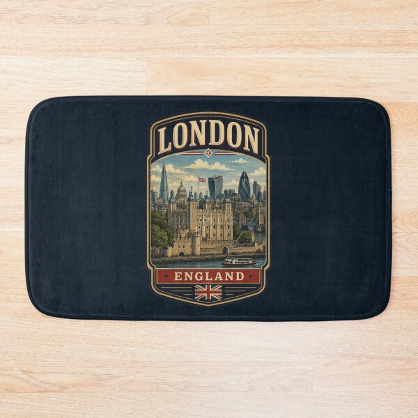 Item preview, London England Travel Poster Vintage Skyline Art | Tower of London Souvenir Badge Design designed and sold by Travel Souvenirs 30.