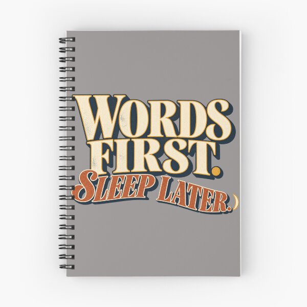 Item preview, Words First Sleep Later – Funny Night Writer Typography designed and sold by Golden Era Studio.